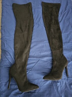Liliana Black Over-the-Knee Stiletto Boots